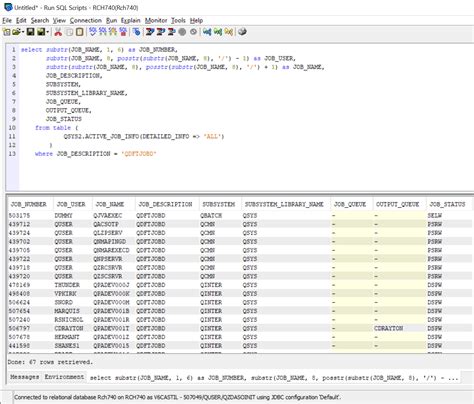 active_job_info|Retrieving the Current SQL Statement for a Job .